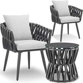tectake® Gartenmöbel-Set Lugano Rope-Design,