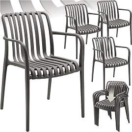 tectake® Gartenstühle stapelbar, Gartenmöbel