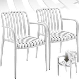 tectake® Gartenstühle stapelbar, Gartenmöbel