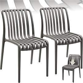 tectake® Gartenstühle stapelbar, Gartenmöbel