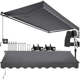 tectake® Gelenkmarkise, Markise ausziehbar mit