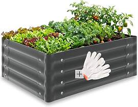 tectake® Hochbeet 80x60x30cm, verzinkter Stahl,
