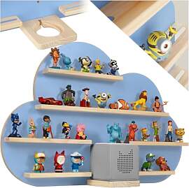 tectake® Holz Regal mit Magnetstreifen für Wand