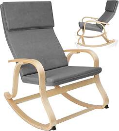 tectake® Holz Schaukelstuhl, Schaukelsessel mit