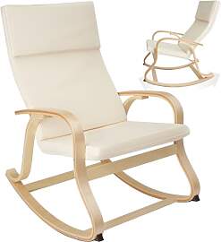 tectake® Holz Schaukelstuhl, Schaukelsessel mit
