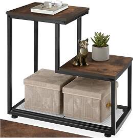 tectake® Industrial Beistelltisch Holz + Metall,