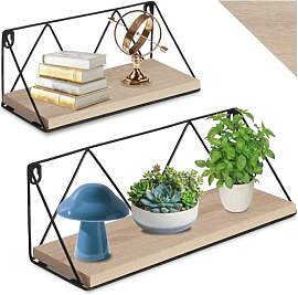 tectake® Industrial Wandregal Holz, 2er Set Regal 