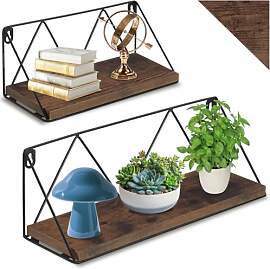 tectake® Industrial Wandregal Holz, 2er Set Regal 