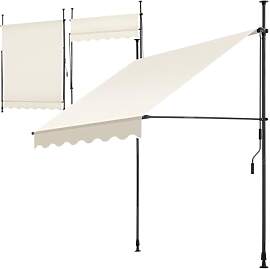 tectake® Klemmmarkise mit Handkurbel, Balkon