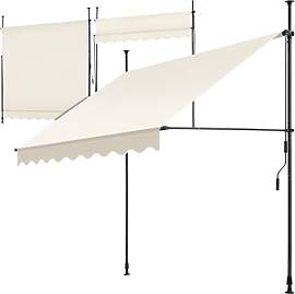tectake® Klemmmarkise mit Handkurbel, Balkon