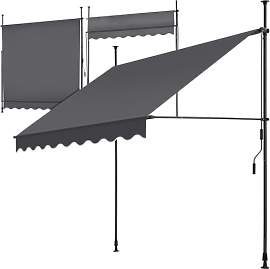 tectake® Klemmmarkise mit Handkurbel, Balkon