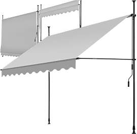 tectake® Klemmmarkise mit Handkurbel, Balkon