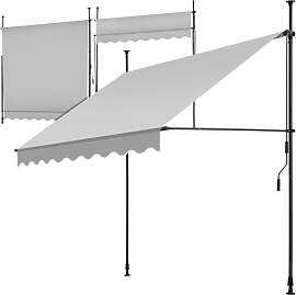 tectake® Klemmmarkise mit Handkurbel, Balkon