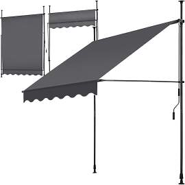 tectake® Klemmmarkise mit Handkurbel, Balkon