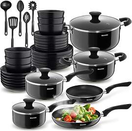 tectake® Küchenstarterset 6 Personen, Steingut