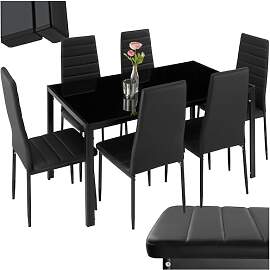 tectake® Küchentisch mit Stühlen, Esstisch und