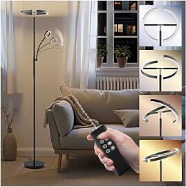 tectake® LED Deckenfluter, Stehlampe dimmbar,