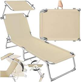 tectake Liegestuhl Garten mit Sonnenschutz,