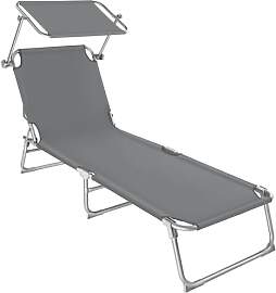 tectake Liegestuhl Garten mit Sonnenschutz,