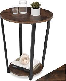 tectake® Möbel, Beistelltisch rund, runder Tisch 