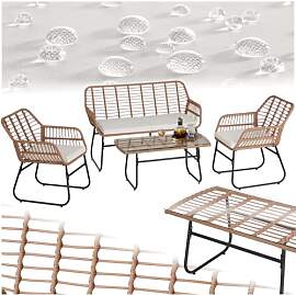 tectake® Outdoor Rattan Sitzgruppe, Möbel,