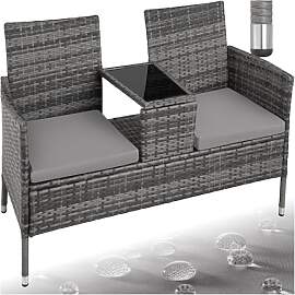 tectake® Outdoor Sitzbank mit integriertem Tisch, 