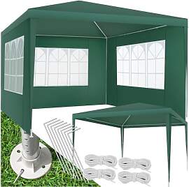 tectake® Pavillon 3x3 m mit verstärktem Gestell, 