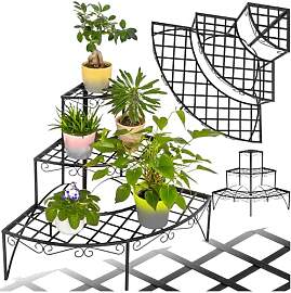 tectake® Pflanzentreppe, Blumenständer Metall,