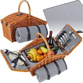 tectake® Picknickkorb und Picknickdecke 4