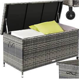 tectake® Poly Rattan Auflagenbox wetterfest,