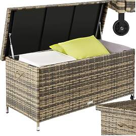 tectake® Poly Rattan Auflagenbox wetterfest,