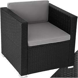 tectake® Poly Rattan bequemer Sessel mit