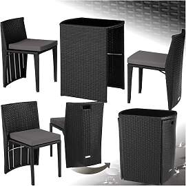 tectake® Poly Rattan Bistroset mit Aluminium