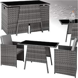 tectake® Poly Rattan Sitzgruppe für 2 Personen,