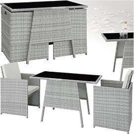 tectake® Poly Rattan Sitzgruppe für 2 Personen,