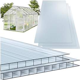 tectake® Polycarbonat Doppelstegplatten, 10x