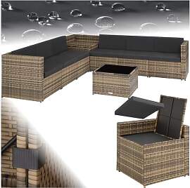 tectake Polyrattan Gartenlounge, frei zu