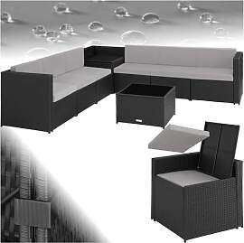 tectake Polyrattan Gartenlounge, frei zu