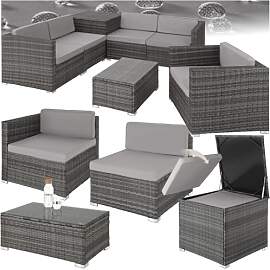tectake Polyrattan Sitzgruppe mit Aufbewahrungsbox 
