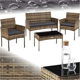 tectake® Rattan Gartenmöbel Set, Outdoor Lounge