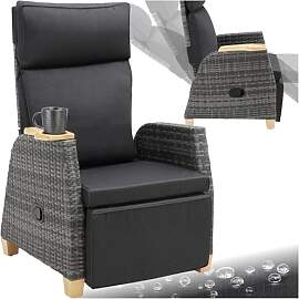tectake® Rattan Outdoor Sessel mit Alu Gestell,