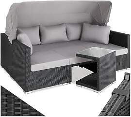 tectake® Rattan Sonneninsel Sitzgruppe, Alu