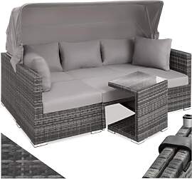 tectake® Rattan Sonneninsel Sitzgruppe, Alu