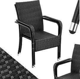 tectake® Rattan Stühle Esszimmer Outdoor,