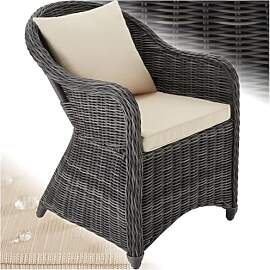 tectake® Rattan Stuhl mit Aluminium Gestell,