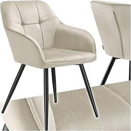 tectake® Samt Stuhl, Esszimmerstuhl mit Stepp