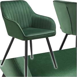 tectake® Samt Stuhl, Esszimmerstuhl Samtstoff,