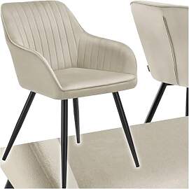 tectake® Samt Stuhl, Esszimmerstuhl Samtstoff,