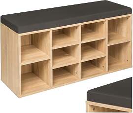 tectake® Schuhschrank mit Sitzbank, Schuhregal,