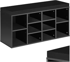 tectake® Schuhschrank mit Sitzbank, Schuhregal,